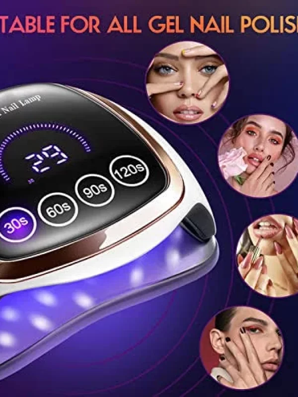 UV LED Nail Lamp, Gugusure Upgrade 180W Nail Dryer for Gel Polish with LCD Display