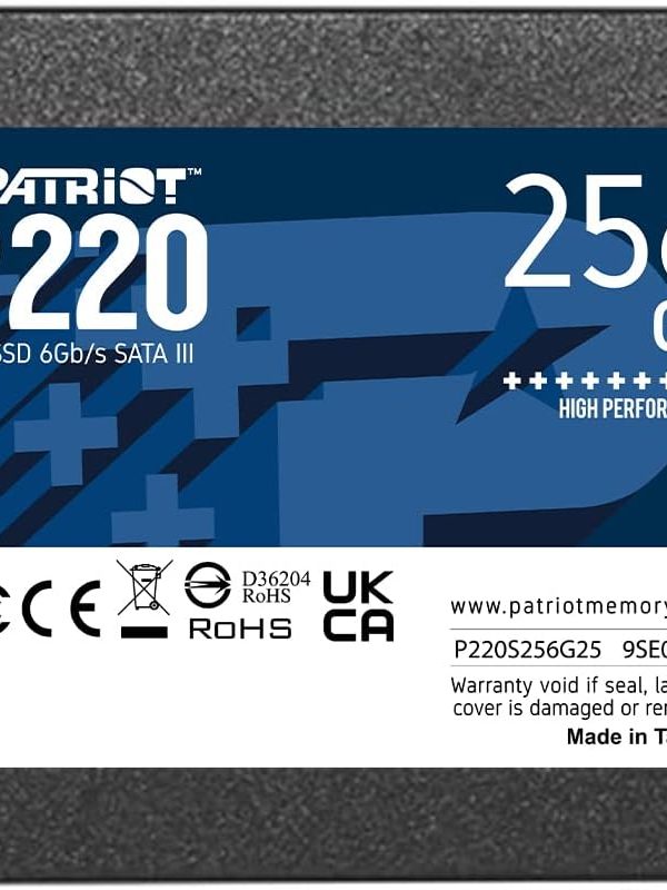 Patriot P220 256GB Internal SSD – SATA 3 2.5″